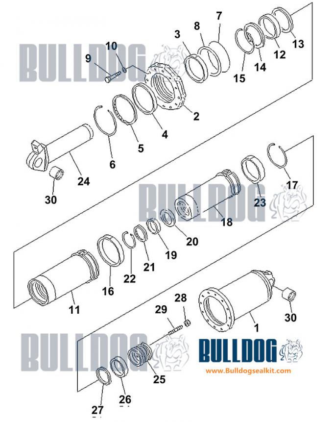 Engine Hoist Hydraulic Cylinder Rebuild Kit seals 7079959100 For